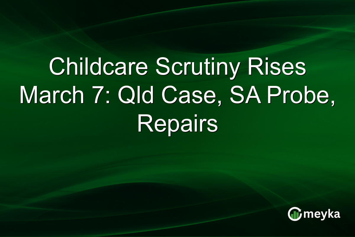 Childcare Scrutiny Rises March 7: Qld Case, SA Probe, Repairs