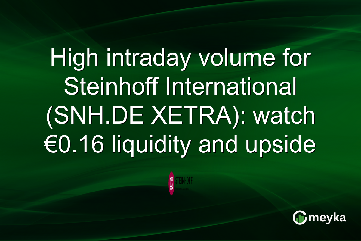 High intraday volume for Steinhoff International (SNH.DE XETRA): watch €0.16 liquidity and upside