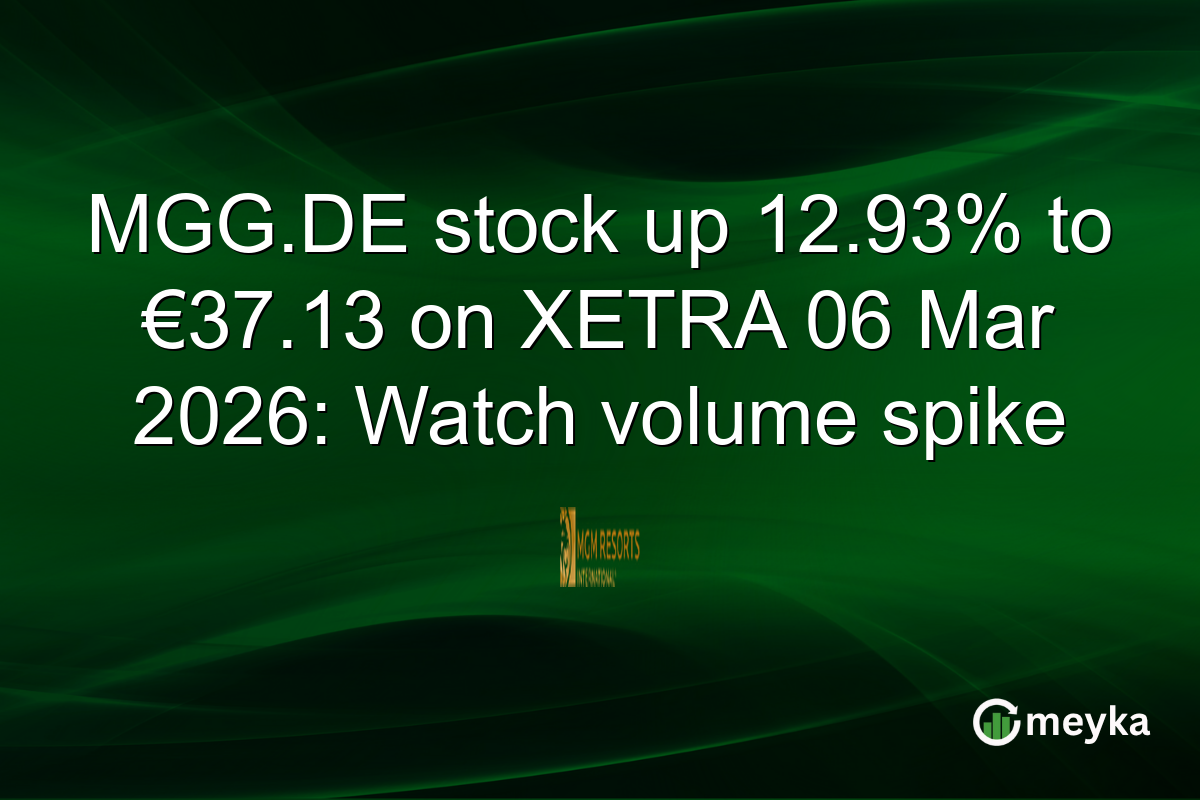 MGG.DE stock up 12.93% to €37.13 on XETRA 06 Mar 2026: Watch volume spike