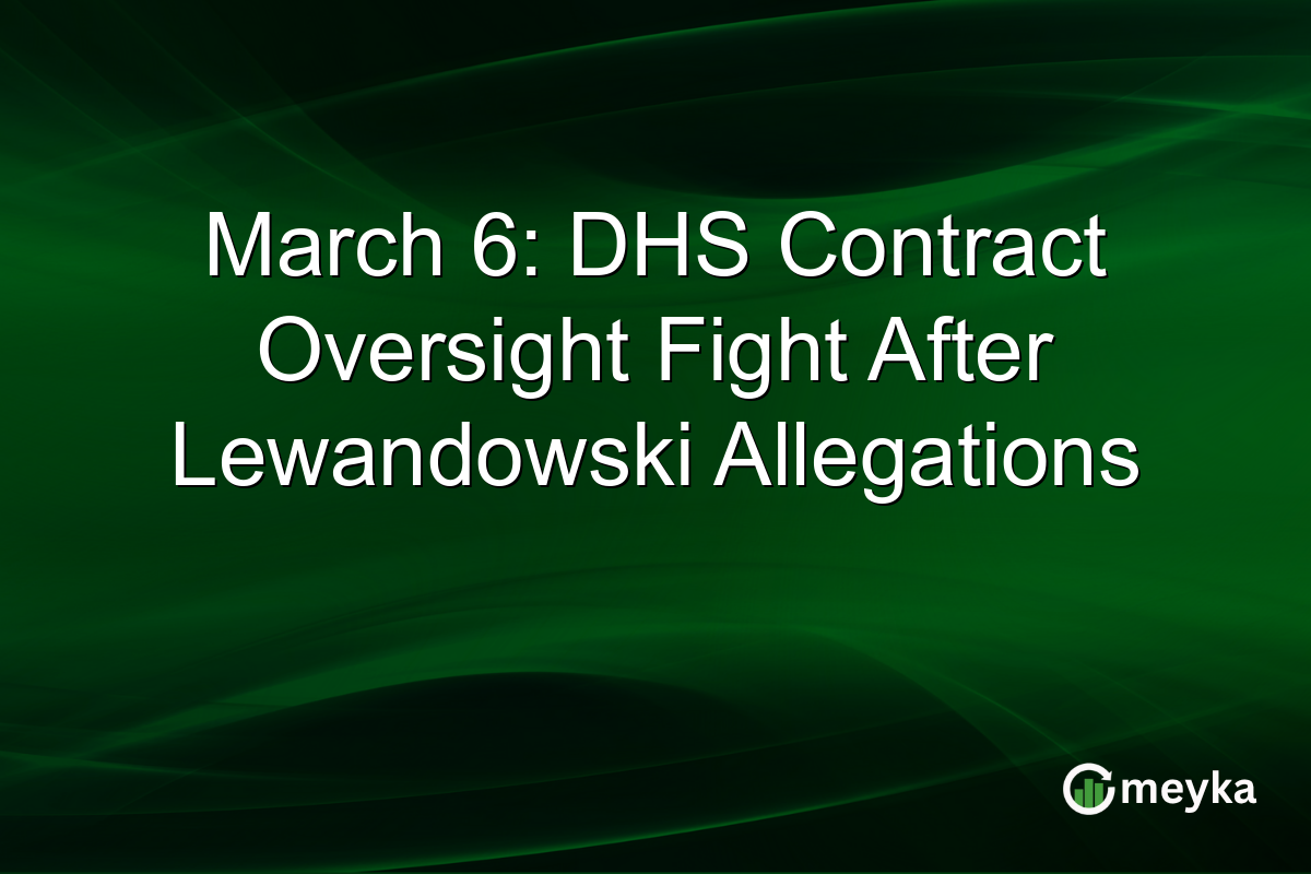 March 6: DHS Contract Oversight Fight After Lewandowski Allegations