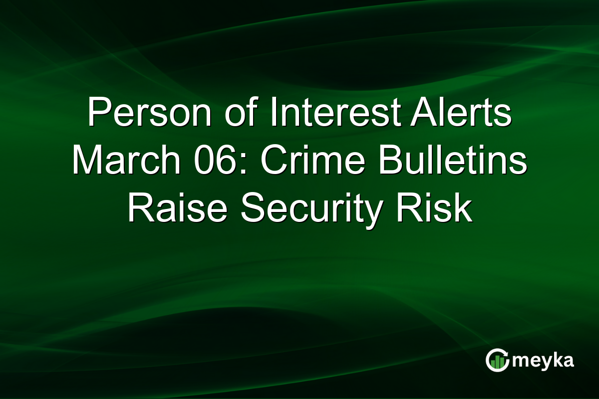 Person of Interest Alerts March 06: Crime Bulletins Raise Security Risk