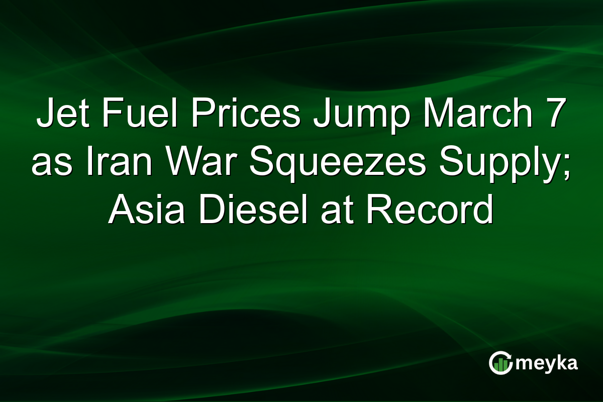 Jet Fuel Prices Jump March 7 as Iran War Squeezes Supply; Asia Diesel at Record