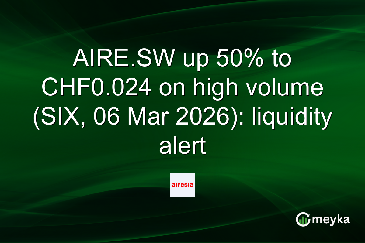 AIRE.SW up 50% to CHF0.024 on high volume (SIX, 06 Mar 2026): liquidity alert