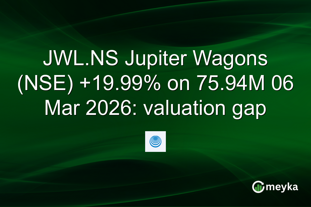 JWL.NS Jupiter Wagons (NSE) +19.99% on 75.94M 06 Mar 2026: valuation gap