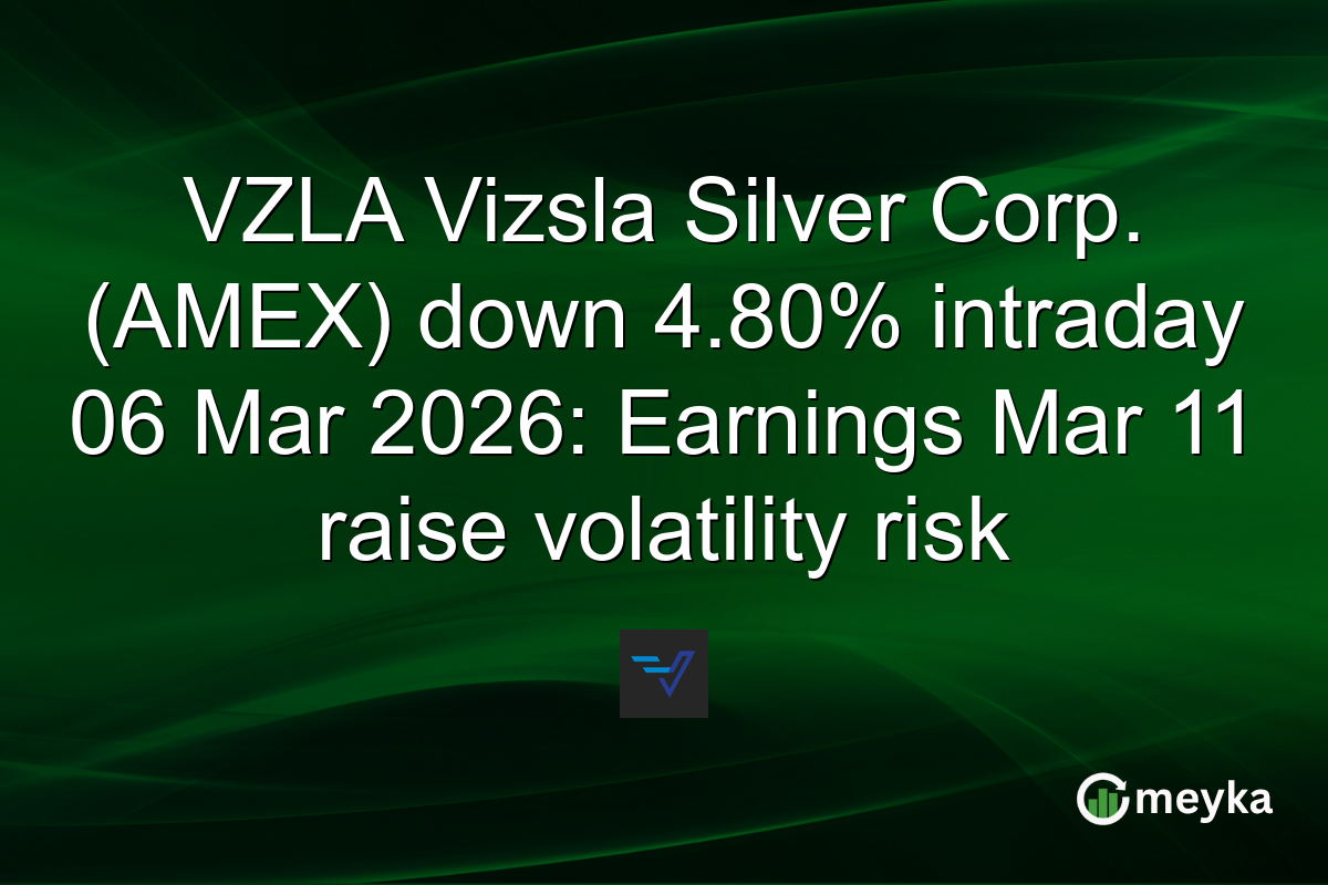 VZLA Vizsla Silver Corp. (AMEX) down 4.80% intraday 06 Mar 2026: Earnings Mar 11 raise volatility risk