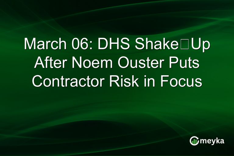 March 06: DHS Shake‑Up After Noem Ouster Puts Contractor Risk in Focus