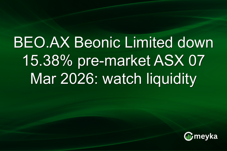 BEO.AX Beonic Limited down 15.38% pre-market ASX 07 Mar 2026: watch liquidity
