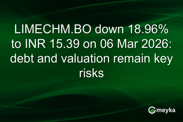 LIMECHM.BO down 18.96% to INR 15.39 on 06 Mar 2026: debt and valuation remain key risks