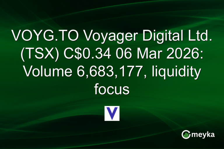 VOYG.TO Voyager Digital Ltd. (TSX) C$0.34 06 Mar 2026: Volume 6,683,177, liquidity focus