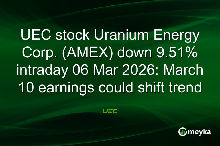 UEC stock Uranium Energy Corp. (AMEX) down 9.51% intraday 06 Mar 2026: March 10 earnings could shift trend