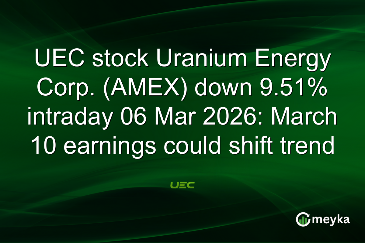 UEC stock Uranium Energy Corp. (AMEX) down 9.51% intraday 06 Mar 2026: March 10 earnings could shift trend