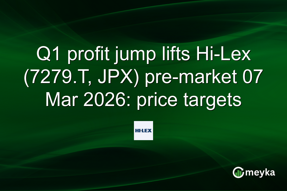 Q1 profit jump lifts Hi-Lex (7279.T, JPX) pre-market 07 Mar 2026: price targets