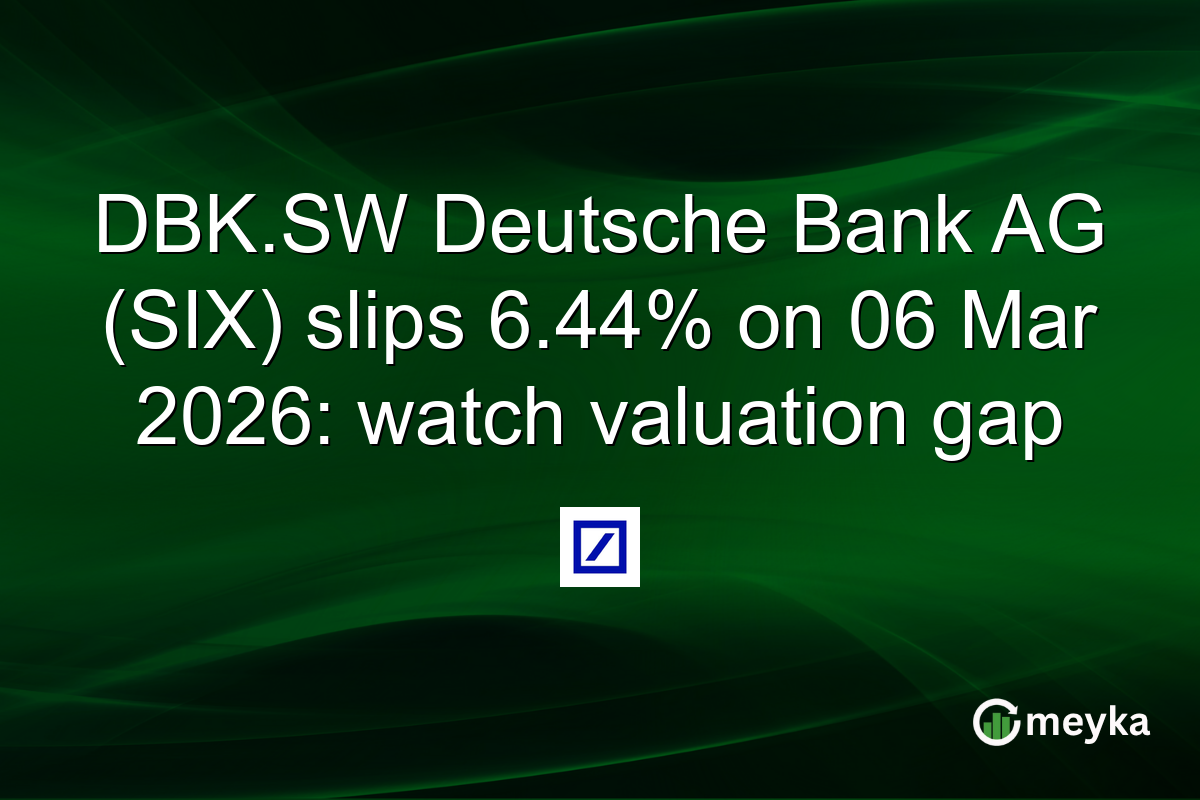 DBK.SW Deutsche Bank AG (SIX) slips 6.44% on 06 Mar 2026: watch valuation gap