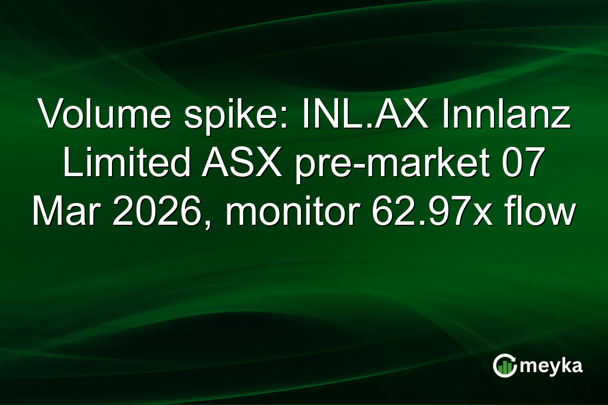 Volume spike: INL.AX Innlanz Limited ASX pre-market 07 Mar 2026, monitor 62.97x flow