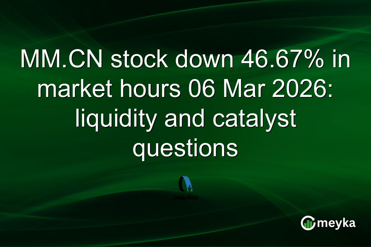 MM.CN stock down 46.67% in market hours 06 Mar 2026: liquidity and catalyst questions