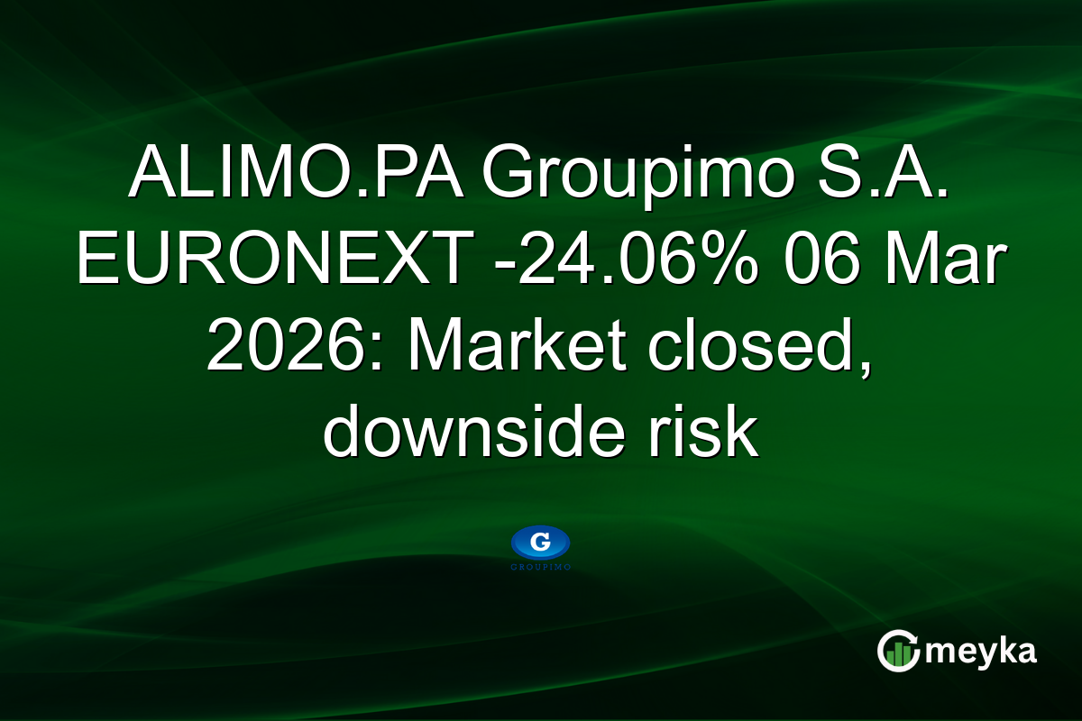 ALIMO.PA Groupimo S.A. EURONEXT -24.06% 06 Mar 2026: Market closed, downside risk