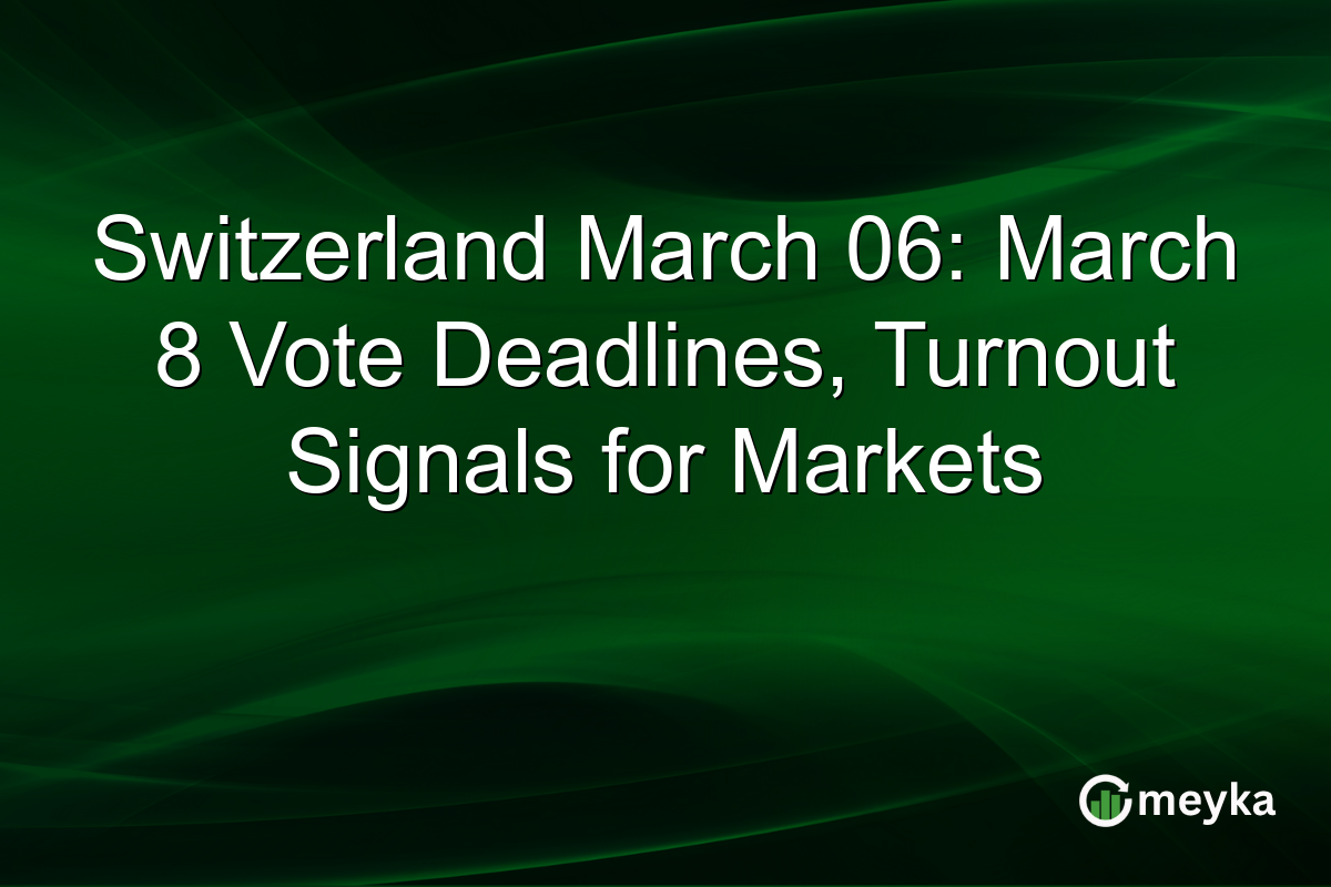 Switzerland March 06: March 8 Vote Deadlines, Turnout Signals for Markets