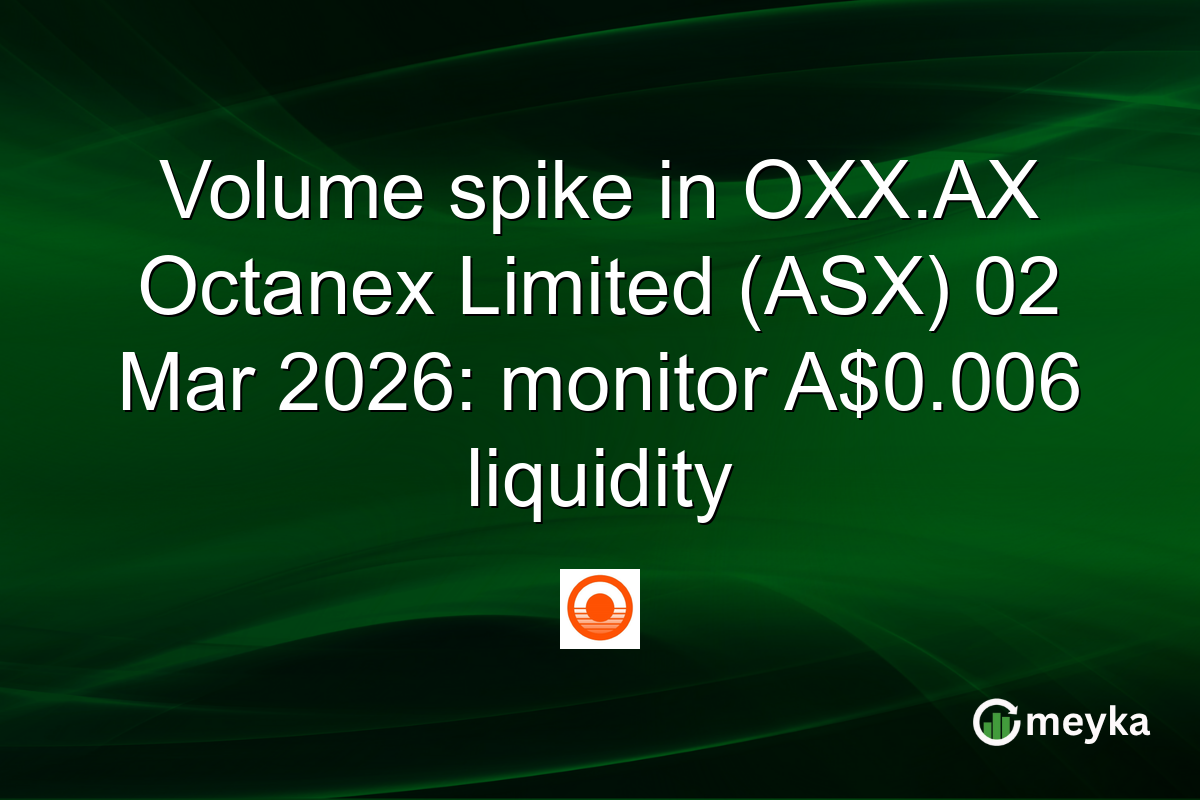 Volume spike in OXX.AX Octanex Limited (ASX) 02 Mar 2026: monitor A$0.006 liquidity