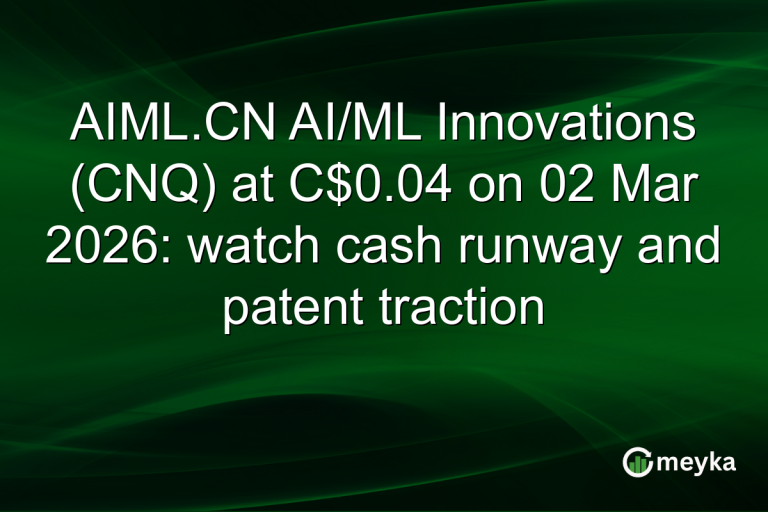 AIML.CN AI/ML Innovations (CNQ) at C$0.04 on 02 Mar 2026: watch cash runway and patent traction