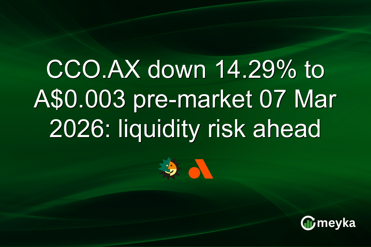 CCO.AX down 14.29% to A$0.003 pre-market 07 Mar 2026: liquidity risk ahead