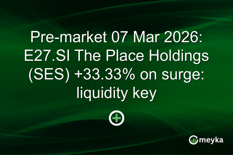 Pre-market 07 Mar 2026: E27.SI The Place Holdings (SES) +33.33% on surge: liquidity key