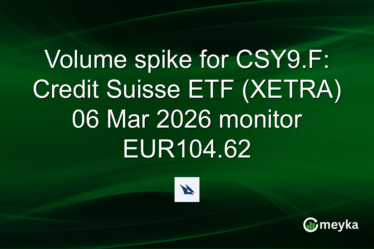 Volume spike for CSY9.F: Credit Suisse ETF (XETRA) 06 Mar 2026 monitor EUR104.62
