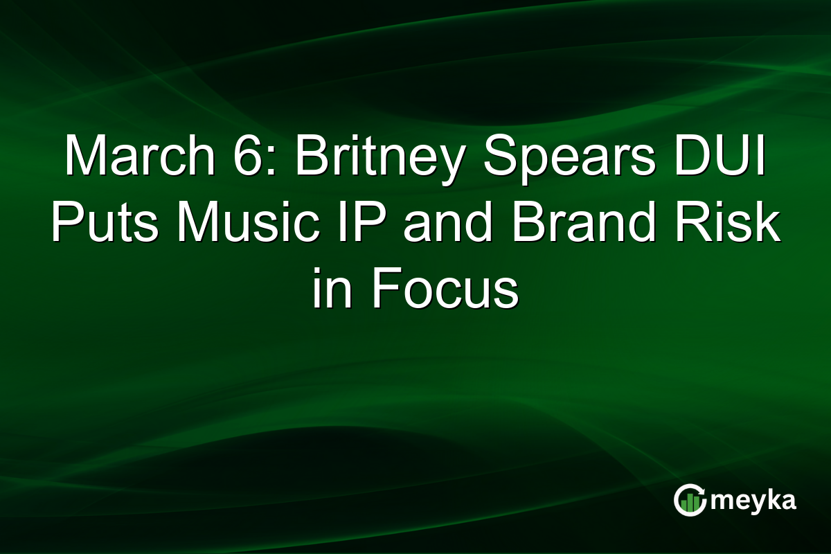 March 6: Britney Spears DUI Puts Music IP and Brand Risk in Focus