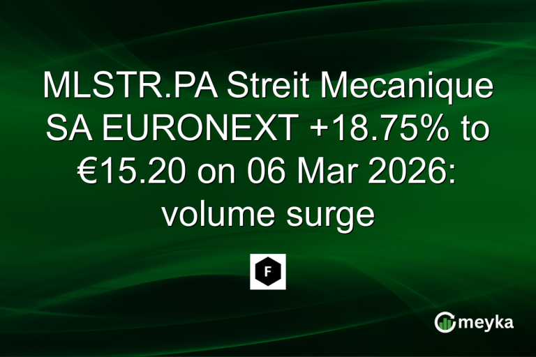 MLSTR.PA Streit Mecanique SA EURONEXT +18.75% to €15.20 on 06 Mar 2026: volume surge