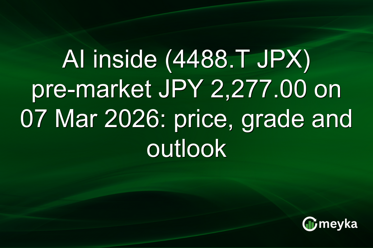 AI inside (4488.T JPX) pre-market JPY 2,277.00 on 07 Mar 2026: price, grade and outlook