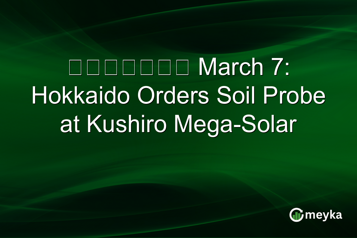 日本エコロジー March 7: Hokkaido Orders Soil Probe at Kushiro Mega-Solar