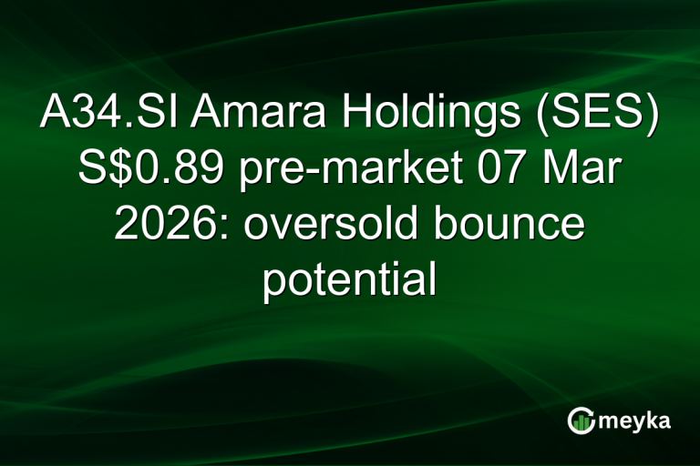 A34.SI Amara Holdings (SES) S$0.89 pre-market 07 Mar 2026: oversold bounce potential