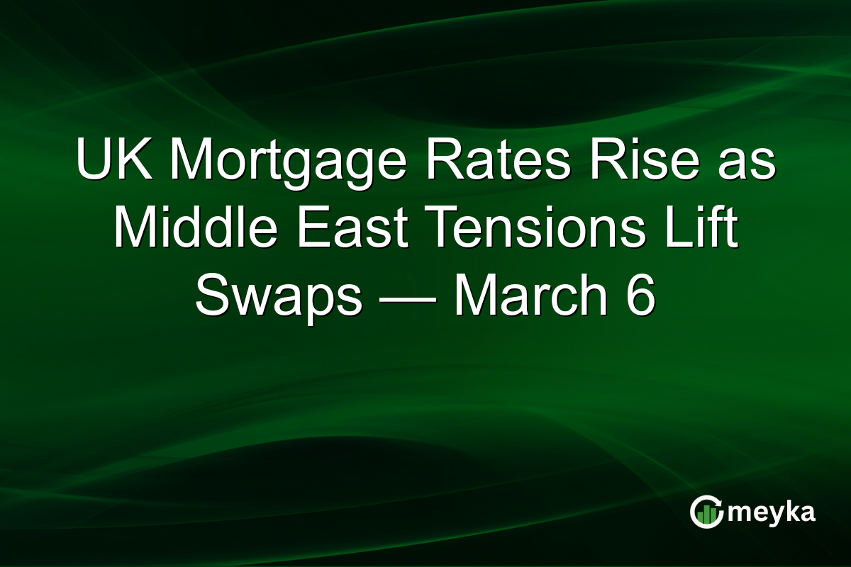 UK Mortgage Rates Rise as Middle East Tensions Lift Swaps — March 6