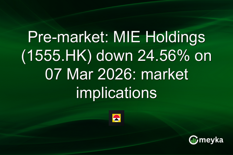 Pre-market: MIE Holdings (1555.HK) down 24.56% on 07 Mar 2026: market implications