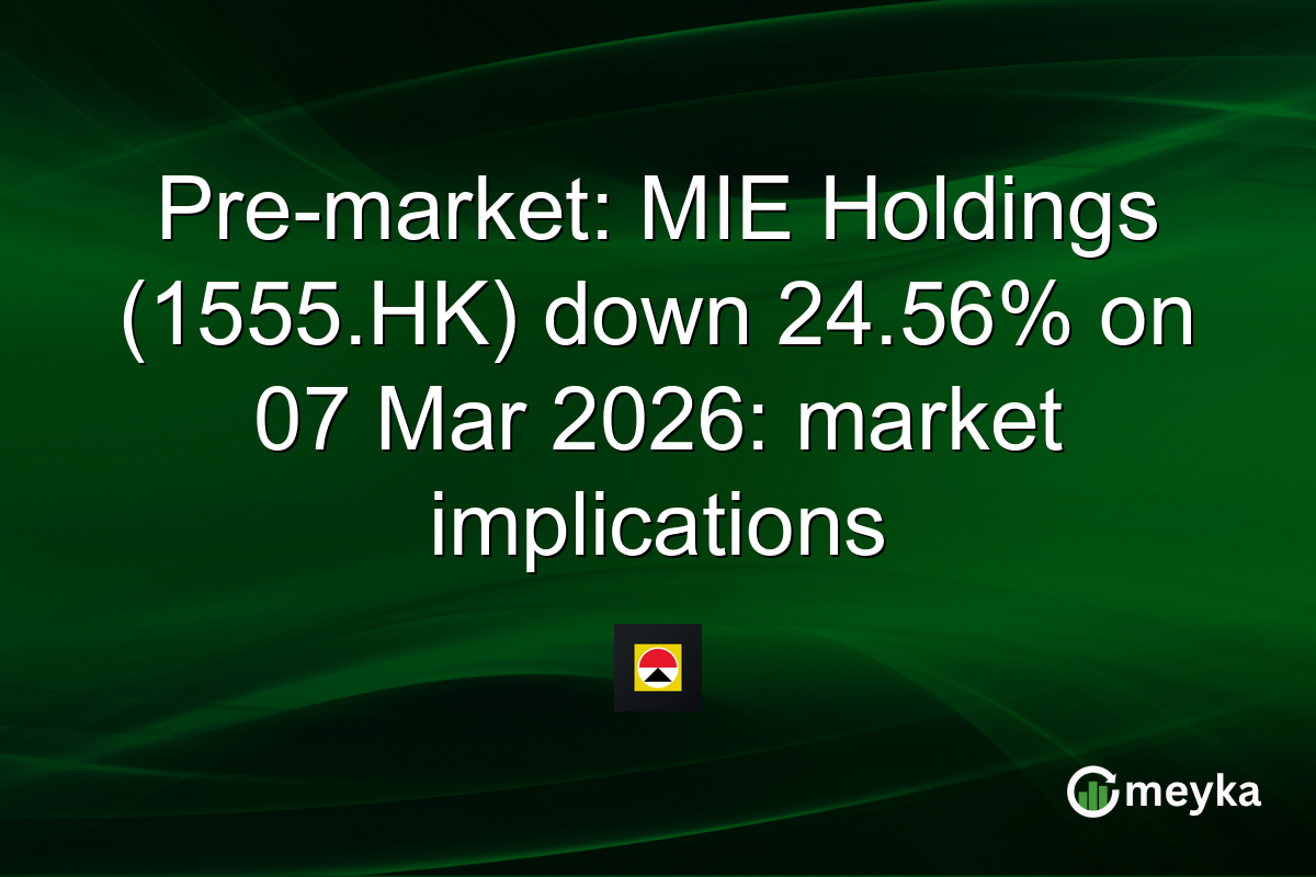 Pre-market: MIE Holdings (1555.HK) down 24.56% on 07 Mar 2026: market implications