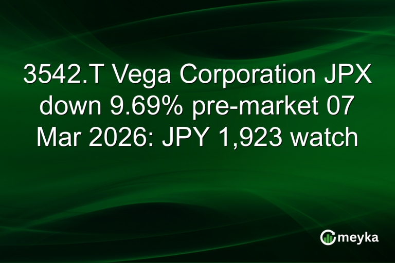 3542.T Vega Corporation JPX down 9.69% pre-market 07 Mar 2026: JPY 1,923 watch