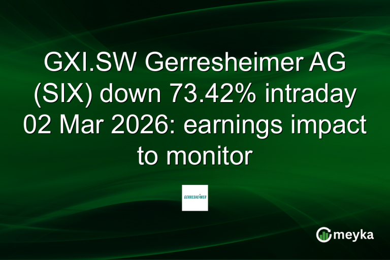 GXI.SW Gerresheimer AG (SIX) down 73.42% intraday 02 Mar 2026: earnings impact to monitor