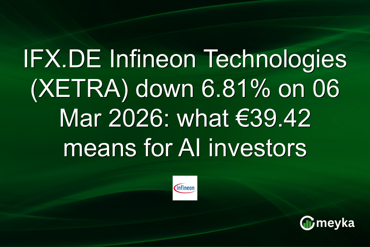 IFX.DE Infineon Technologies (XETRA) down 6.81% on 06 Mar 2026: what €39.42 means for AI investors