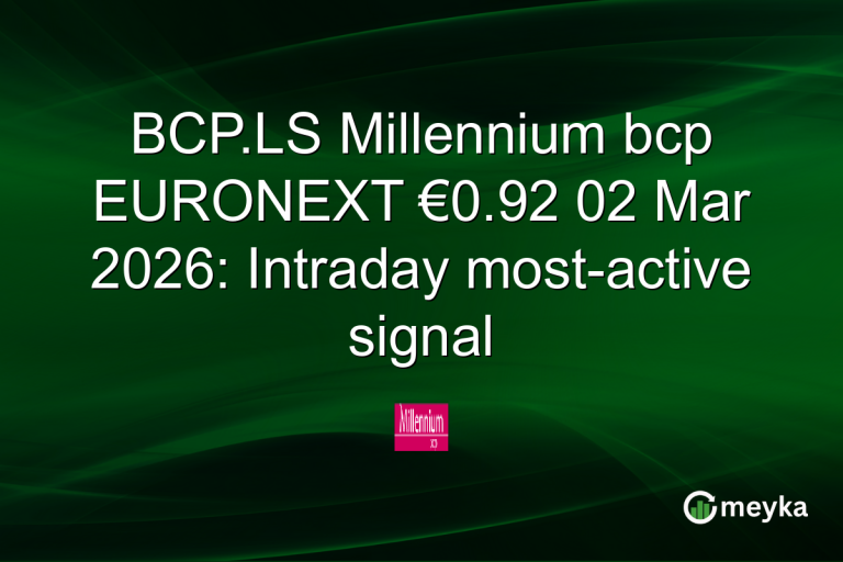 BCP.LS Millennium bcp EURONEXT €0.92 02 Mar 2026: Intraday most-active signal