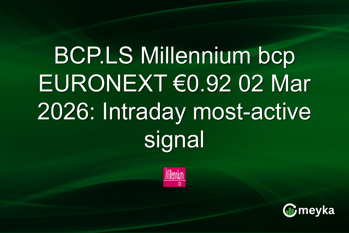 BCP.LS Millennium bcp EURONEXT €0.92 02 Mar 2026: Intraday most-active signal