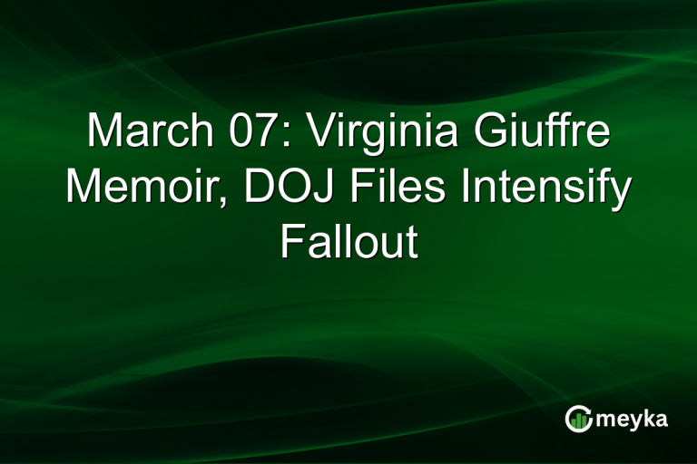 March 07: Virginia Giuffre Memoir, DOJ Files Intensify Fallout