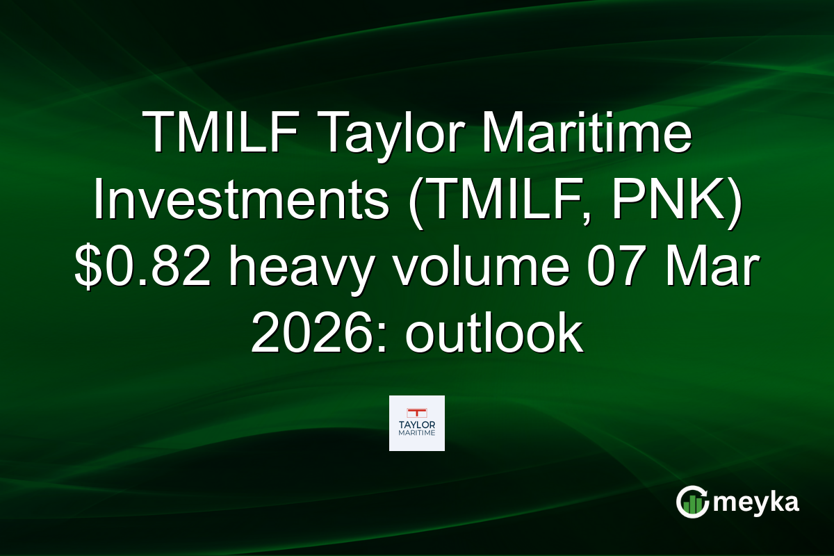 TMILF Taylor Maritime Investments (TMILF, PNK) $0.82 heavy volume 07 Mar 2026: outlook