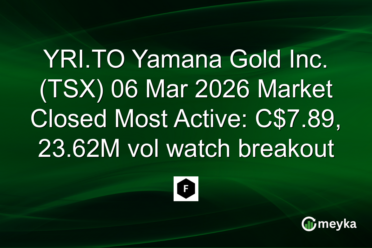 YRI.TO Yamana Gold Inc. (TSX) 06 Mar 2026 Market Closed Most Active: C$7.89, 23.62M vol watch breakout