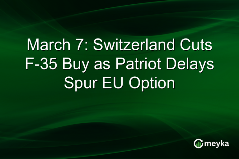 March 7: Switzerland Cuts F-35 Buy as Patriot Delays Spur EU Option
