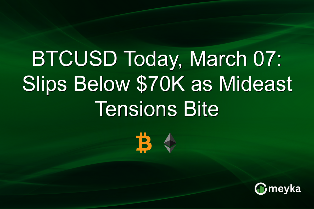 BTCUSD Today, March 07: Slips Below $70K as Mideast Tensions Bite