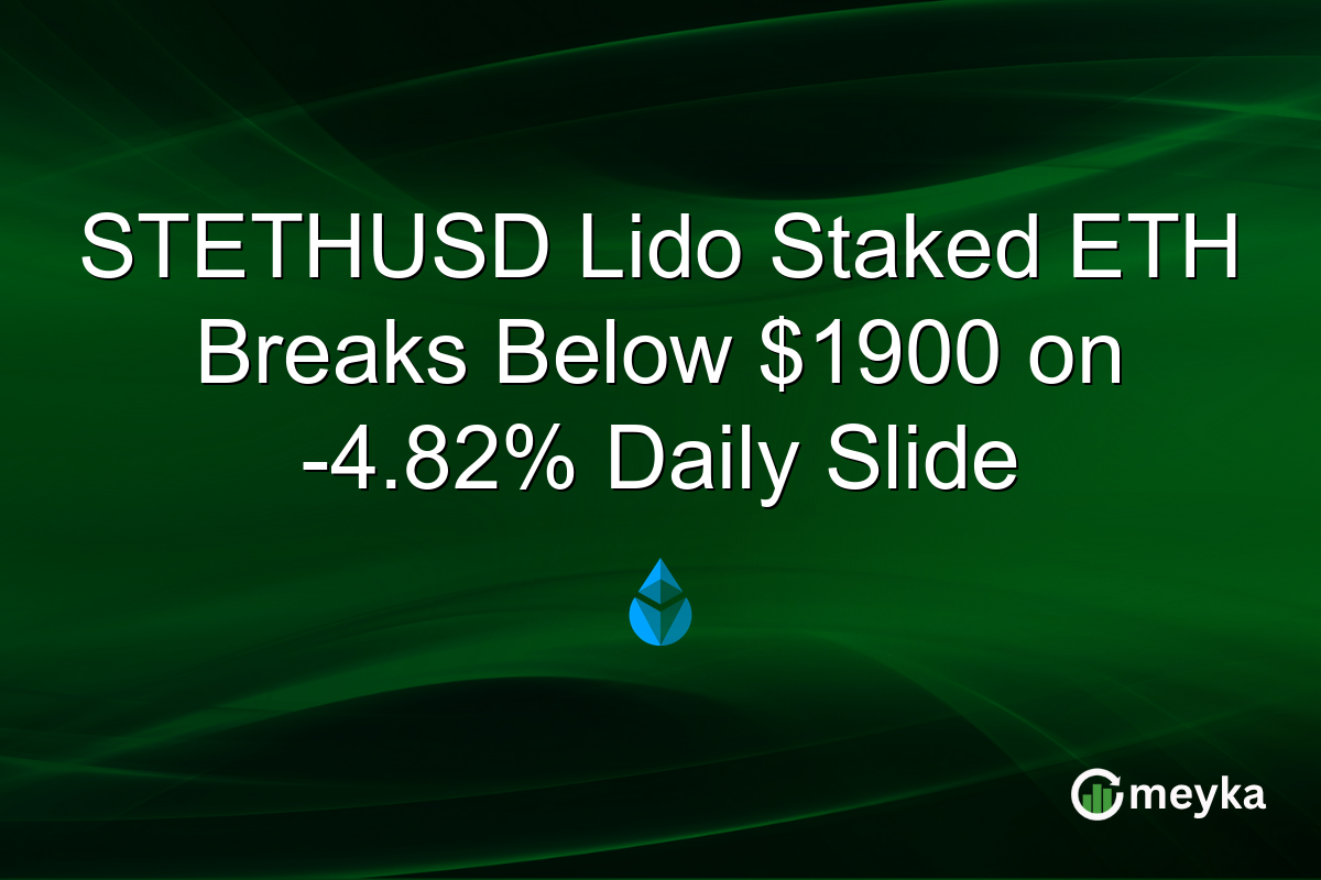 STETHUSD Lido Staked ETH Breaks Below $1900 on -4.82% Daily Slide