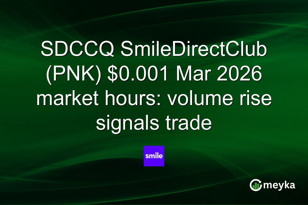 SDCCQ SmileDirectClub (PNK) $0.001 Mar 2026 market hours: volume rise signals trade