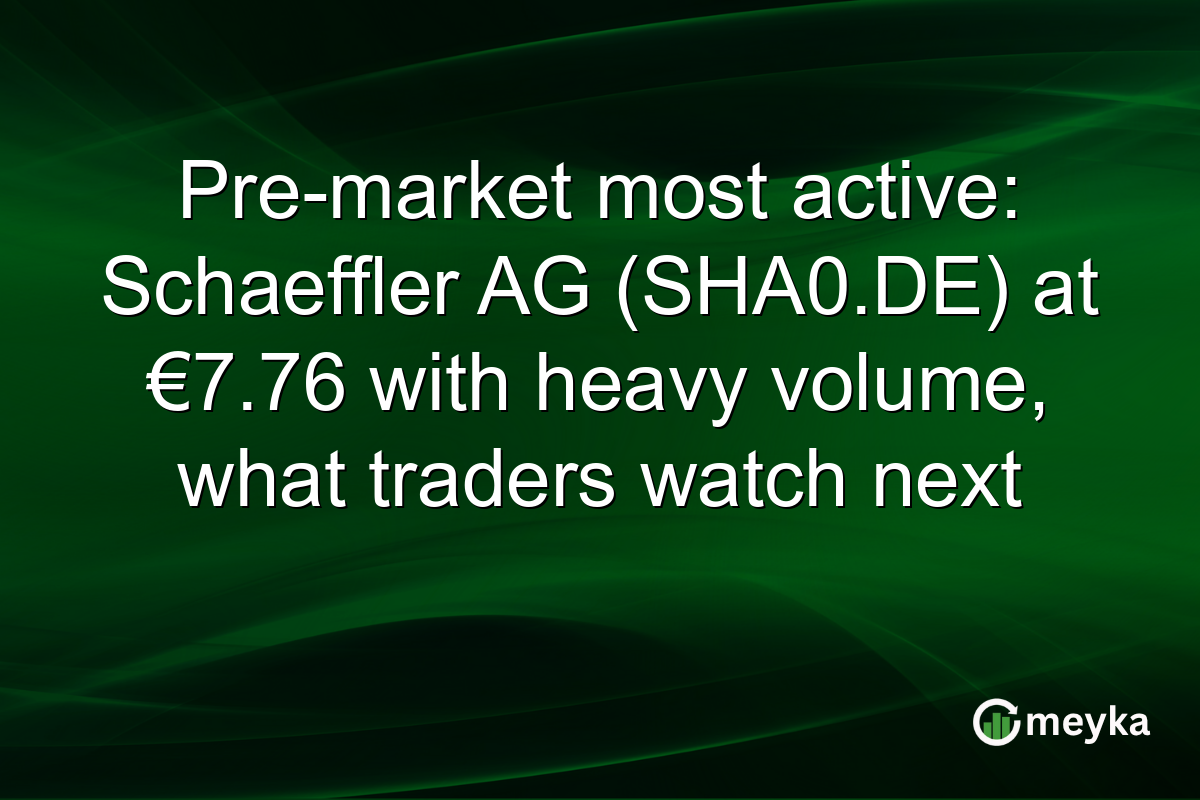Pre-market most active: Schaeffler AG (SHA0.DE) at €7.76 with heavy volume, what traders watch next