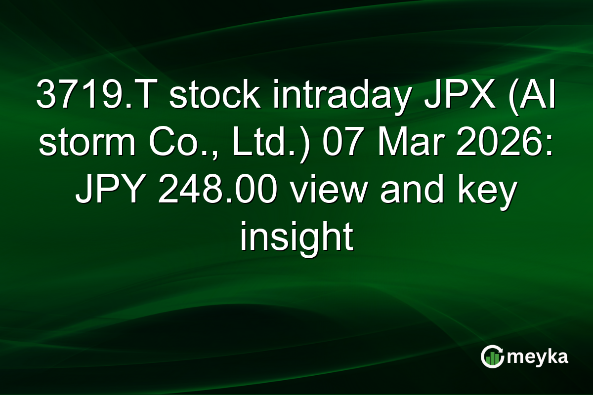 3719.T stock intraday JPX (AI storm Co., Ltd.) 07 Mar 2026: JPY 248.00 view and key insight