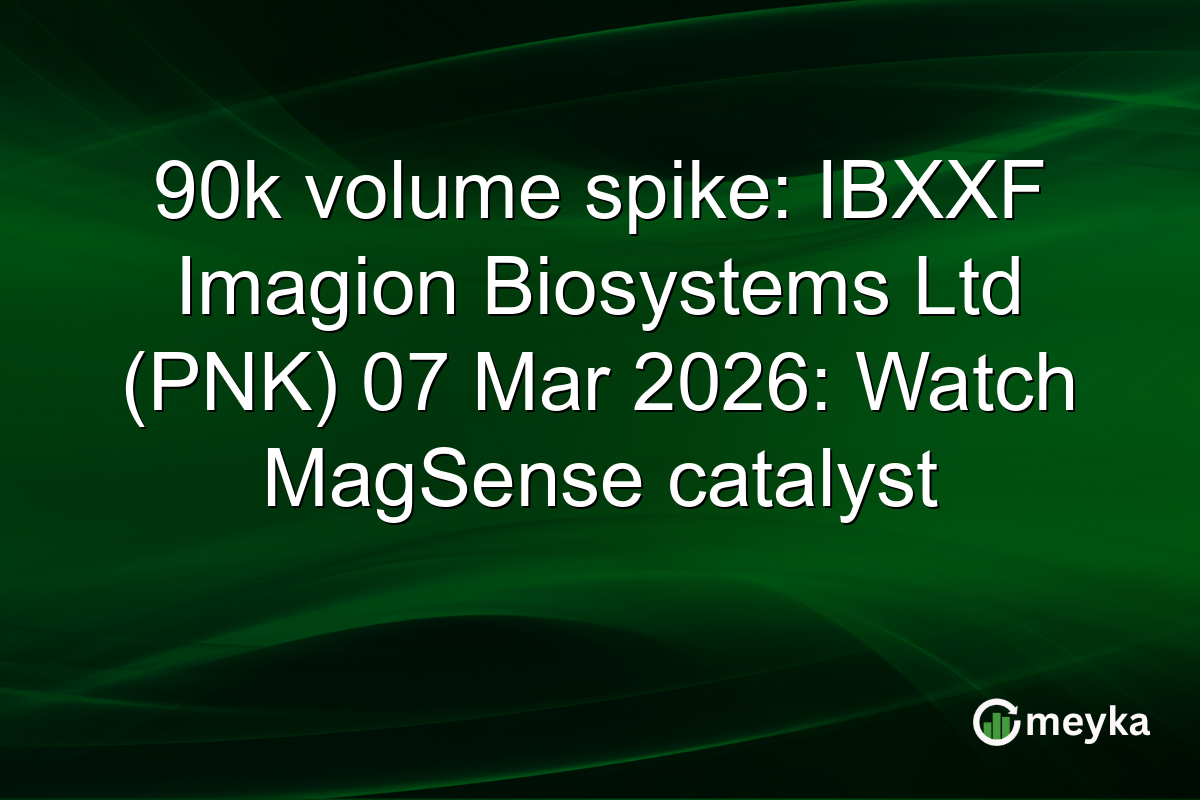 90k volume spike: IBXXF Imagion Biosystems Ltd (PNK) 07 Mar 2026: Watch MagSense catalyst
