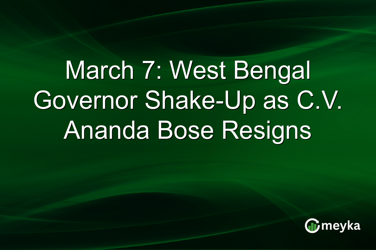 March 7: West Bengal Governor Shake-Up as C.V. Ananda Bose Resigns